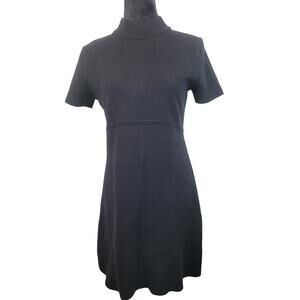 Zara Women's Goth Mock Neck Knee Length Sweater Dress Heavy Size Large